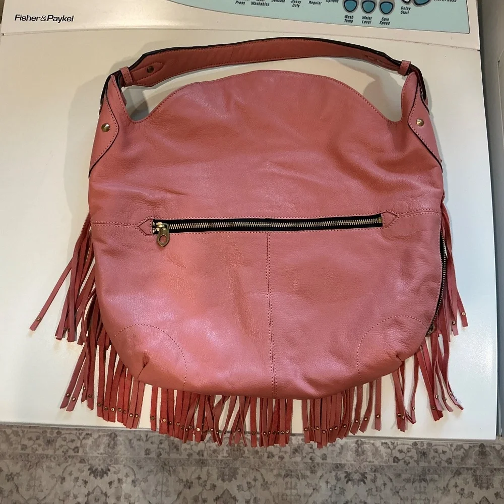 OrYANY Stevie Pink Leather Fringe Conceal Carry Handbag Pristine Condition